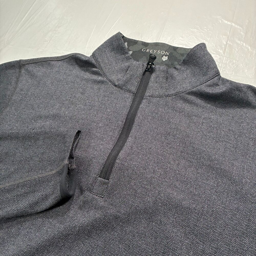 Men’s Greyson Size XXL Gray Herringbone Quarter 1/4 Zip Sweater Pullover